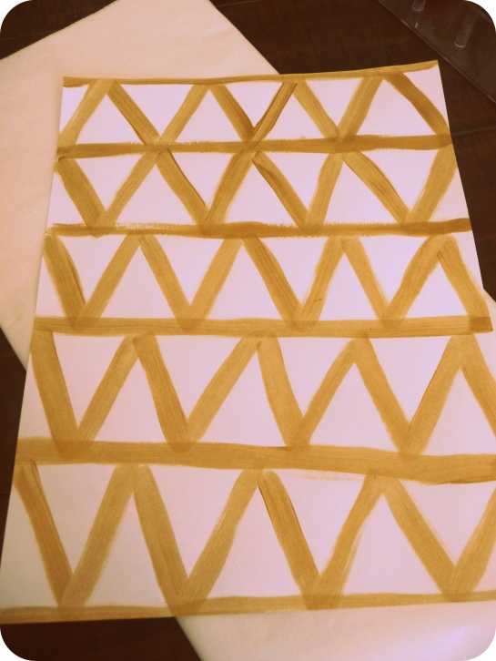 Gold triangle garland - entire paper